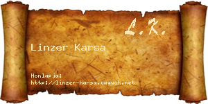 Linzer Karsa névjegykártya